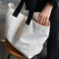 349 베이지 캔버스 토트 백 1pc