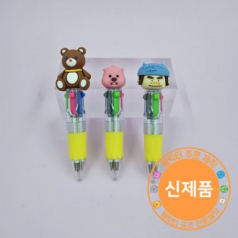 PVC캐릭터 4색멀티 몽당볼펜 // 주문제작