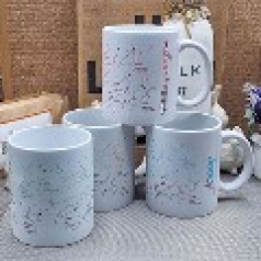 별자리 아이스변색 캐빈직선백자머그컵