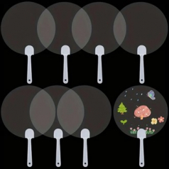 288 클리어 플라스틱 투명 부채 50개