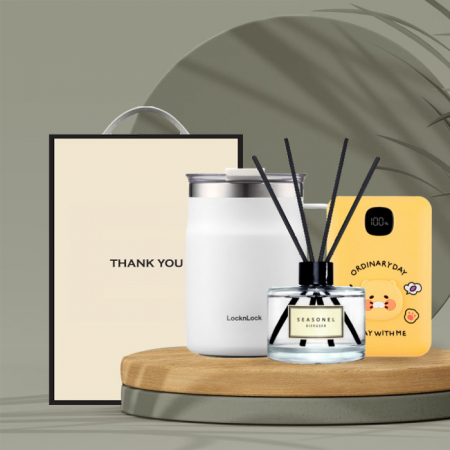 시즈넬 선물세트 락앤락 메트로475머그+디퓨저120ml+춘식이보조배터리 #3