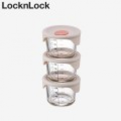 락앤락 508S3 리틀럽 계량눈금 스팀홀 이유식 원형용기 230ml 3개세트