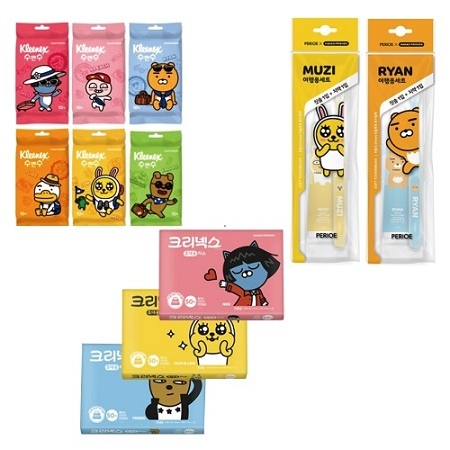 크리넥스 카카오 여행용티슈 휴대용물티슈 양치세트 카카오프렌즈3종세트 #2