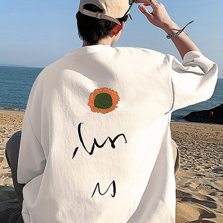 266 남성용 코튼 플로럴 그래픽 프린트 티셔츠 #2