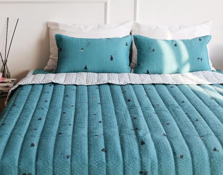 큐티 캣츠 시어서커 여름이불 겸 스프레드+패드+베개커버 싱글/더블 4색상 고급침구가방증정 #5