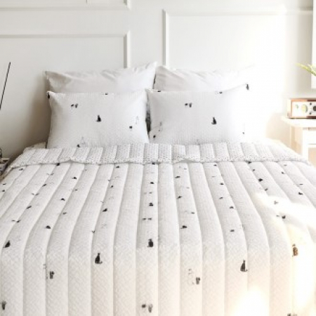 큐티 캣츠 시어서커 여름이불 겸 스프레드+패드+베개커버 싱글/더블 4색상 고급침구가방증정 #2