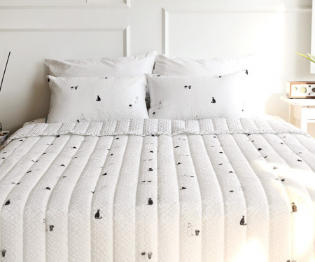 큐티 캣츠 시어서커 여름이불 겸 스프레드 싱글/더블 4색상 고급침구가방증정 #3