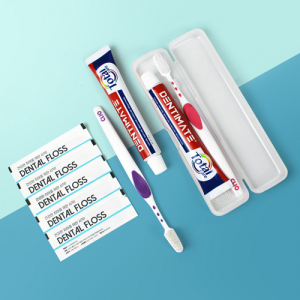 크리오 덴티메이트 치약 + 크리오 미세모칫솔 + 밀리 일회용치실 5개 + 휴대용투명케이스