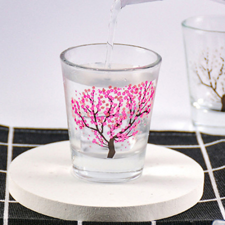 벚꽃 소주잔 술따르면 꽃피는 술잔 4개입 세트 #2