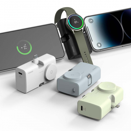 모락 큐잉 4IN1 C타입 8핀 도킹형 갤럭시워치 멀티 보조배터리 5000mAh #4