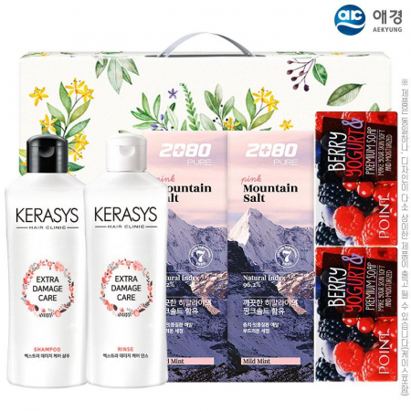 애경 케라시스샴푸180용기 린스180용기 2080히말라야핑크솔트치약100g2P 포인트베리비누2P(6종) #3