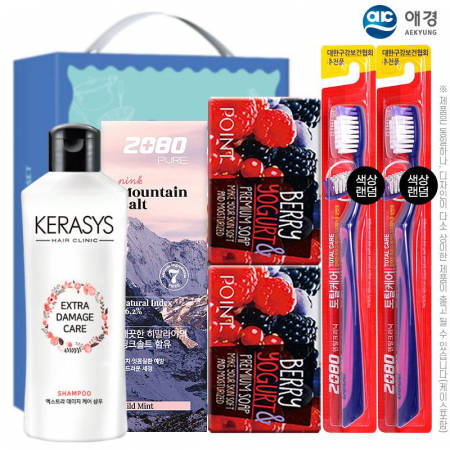 애경 케라시스샴푸180용기 2080히말라야핑크솔트치약 포인트베리비누2P 2080토탈케어칫솔2P(6종) #4
