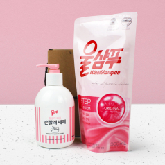 애경 울샴푸 손빨래세제 380ml + 울샴푸 리필 300ml + 끈케이스