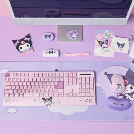 산리오 팜레스트 무선 키보드 마우스 세트 헬로키티 쿠로미 마이멜로디 #4