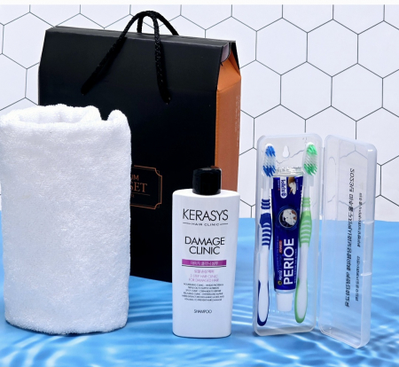 삼푸+ 치약 칫솔+ 송월 타올 타월세트