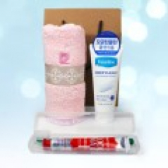 피에르가르뎅 세면타올 170g + 바세린 클렌징폼 + 크리오 치약칫솔세트 + 끈케이스