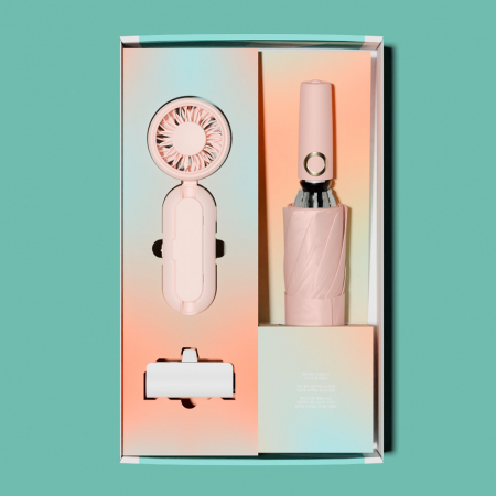 루티네 선물세트 거꾸로 3세대 자동 우양산 + 우산애착 미니 선풍기 + 보조배터리 #4