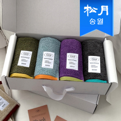 AREUM 아름 40수 코마사 호텔수건 4매 선물세트(크라프트)