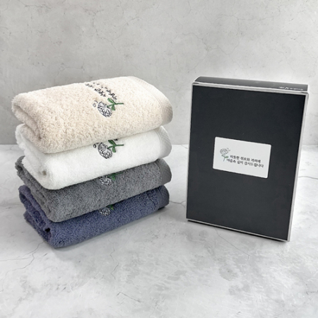 송월 장례 조의 조문답례품 160g코마40수 자수타올 1매(케이스) #4