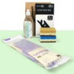 참그린 주방세제 280ml + 투톤 고무장갑 + 니트릴장갑20매 + 떡수세미2개 + 끈케이스