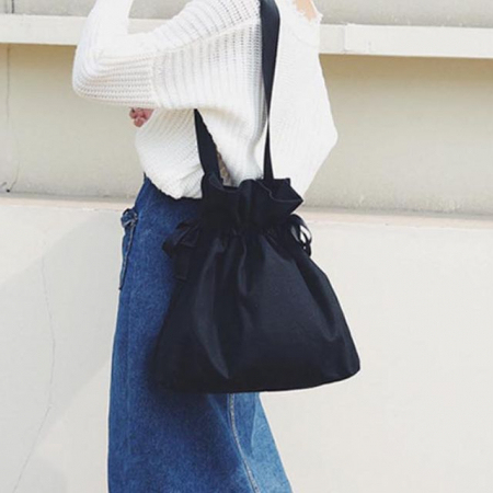 무지 복조리백 에코가방 숄더백 캔버스 천 소재 리본 #2