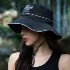 구제 스타일 하이킹 둥근챙 사이드 단추 벙거지