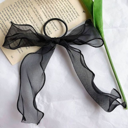 쉬폰 리본 머리끈 왕리본 시스루 헤어 악세사리 #2