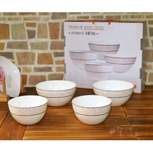 본차이나 4p 밥그릇 국그릇 2인세트