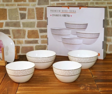 본차이나 4p 밥그릇 국그릇 2인세트 #2