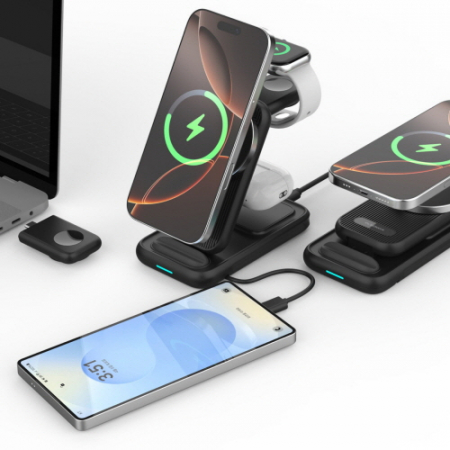 플레오맥스 PM-4ONE 4 in 1 접이식 15W 고속 무선 충전기, 애플 + 갤럭시 워치 #6