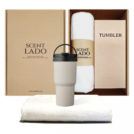 센트라도 송월 타올 수건 + 라운드 핸들 텀블러 세트 #4