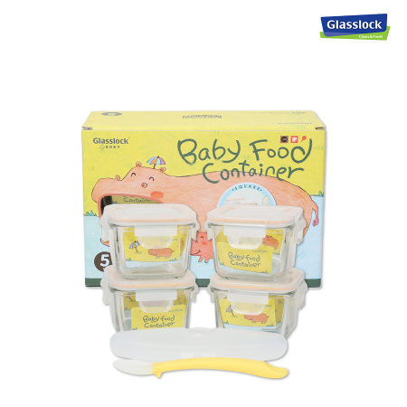 글라스락 얌얌 정사각형 이유식기 5조 세트 #2