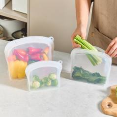 AGK노르딕 리프레쉬 실리콘 지퍼백 소형 600ml, 중형 1200ml, 대형 2000ml 3종세트