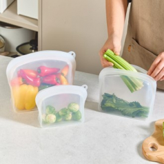 AGK노르딕 리프레쉬 실리콘 지퍼백 소형 600ml, 중형 1200ml, 대형 2000ml 3종세트