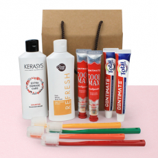 케랴시스 샴푸+바디워시+크리오 칫솔 4개+크리오 치약 2종 4개+끈케이스