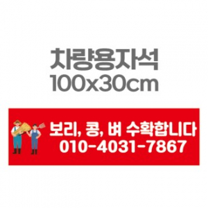 차량용자석 광고 홍보 자석스티커 100x30