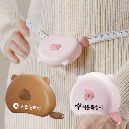 곰돌이 다이어트 줄자 1.5m 허리 인치 피팅 자동감김 양면 미니 #2