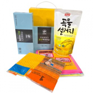 주방을담다  항균위생백장갑선물세트 독일행주3p 망사수세미2p 주방세제