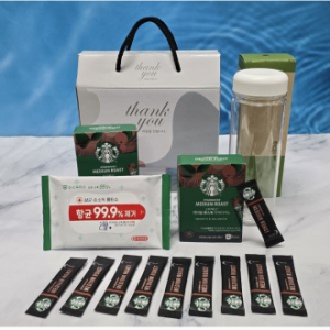 스타벅스 커피스틱 10P + 보온 보냉 보틀 텀블러 + 손소독 물티슈10매 선물세트, 텀블러세트