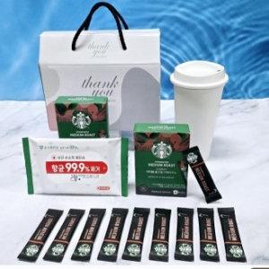 스타벅스 커피스틱 10P + 보온 보냉 텀블러 + 손소독 물티슈10매