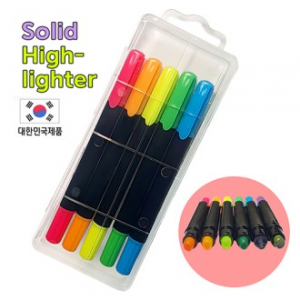 뉴블랙고체형광펜 5P케이스세트 // 국산