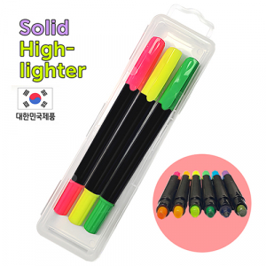 뉴블랙고체형광펜 3P케이스세트 // 국산