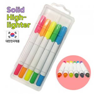 뉴백색고체형광펜 5P세트 // 국산