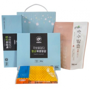 주방을담다 항균 주방위생세트4종 백 장갑 망사수세미 주방세제