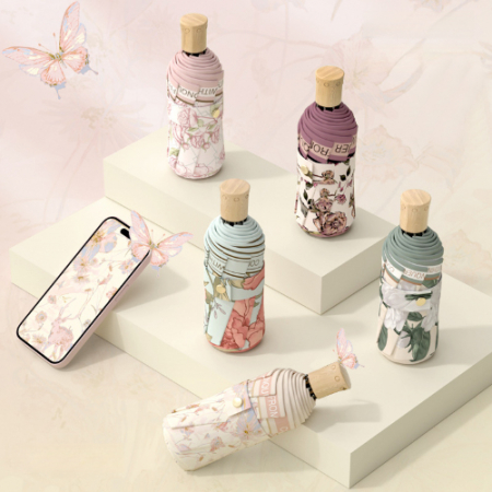 로페리아 5단수동 210T고밀도 양면플라워 우양산_암막코팅(UPF 50+)(0189942) #2