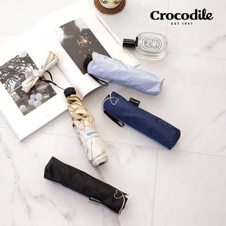 크로커다일 3단 하트포인트 자수 슬림 암막 우양산 #2