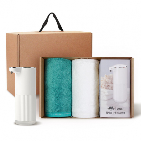 [송월타올] 디스펜서 기프트세트 06, 솔리드뱀부무지200gx2P + 웰세스 디스펜서 360ml 1P #4