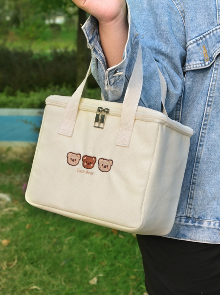 귀여운보냉백 곰돌이보냉백 이쁜아이스쿨러백 캔버스보냉백 소풍캠핑여행가방 #4