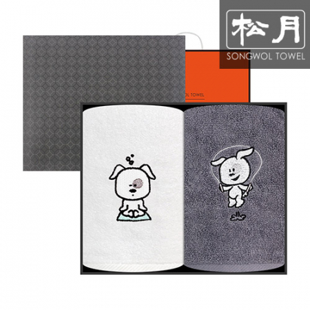 [송월타올] 헬스하는 강아지 30수 타올 150g 2p 세트 #2