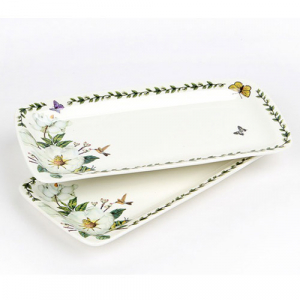 본차이나 목련 장미 생선접시 2피세트